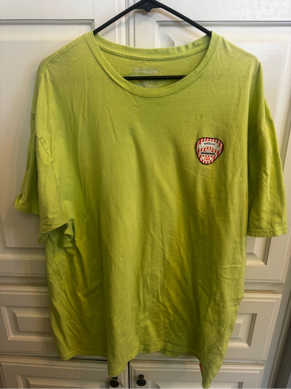 Magellan Outdoors Men's Neon Lime Short Sleeve Tee with Chest Patch